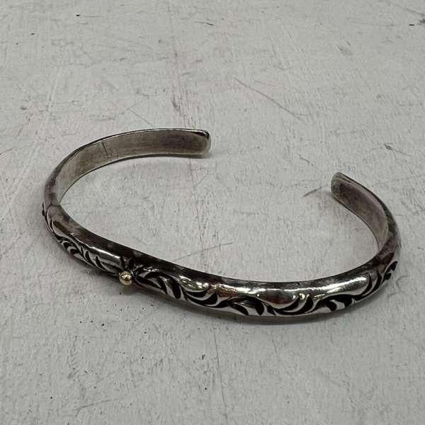 楽天市場】市松 SV925 ゴールドワンポイント スパイラル バングル