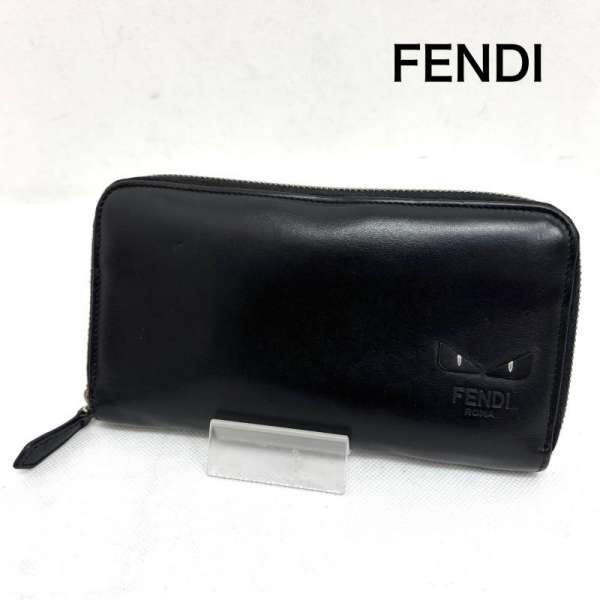 フェンディ バグズアイ モンスター ラウンドファスナー ロングウォレット 長財布 レディース - ISItems【USED】【古着】【中古】50150765