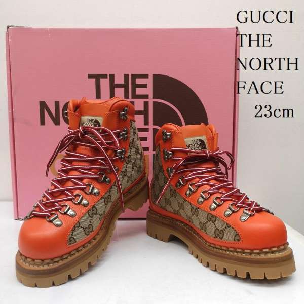 グッチ THE NORTH FACE 679927 GGスプリーム トレッキングブーツ ロゴ 36.5 レディース 23.0cm ISItems【USED】【古着】【中古】50150859|クラシカ