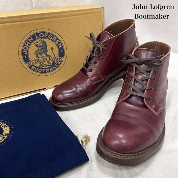 なめし革 john lofgren ジョン ロフグレン THE STEADFAST CHUKKA BOOTS チャッカブーツ CALFSKIN BURGUNDY VIBRAM精神 メンズ US：9.5 ISItems【USED】【古着】【中古】50151066