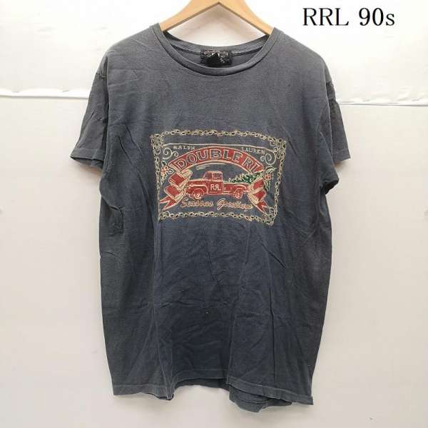 ダブルアールエル ラルフローレン 90s PRINT LOGO T-SHIRT プリント ロゴ Tシャツ トラック ひいらぎ USA製 三ツ星タグ メンズ L ISItems【USED】【古着】【中古】50152747