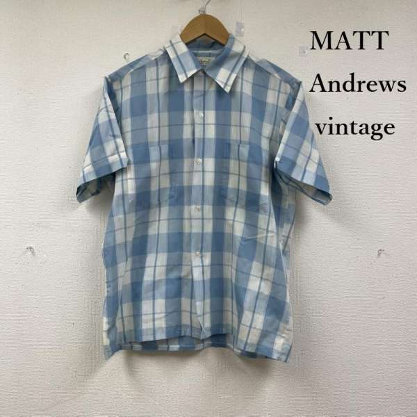 古着 60s 70s MATT Andrews ヴィンテージ オープン カラー チェック 半袖 ボックス シャツ メンズ M ISItems【USED】【古着】【中古】50152767