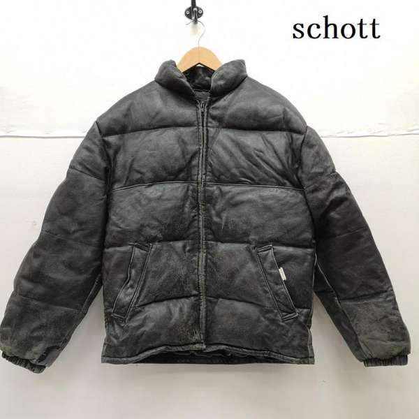 ショット 214D ラム レザー オール ダウン ジャケット USA製 メンズ 40 ISItems【USED】【古着】【中古】50152799