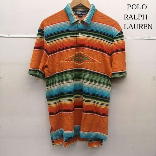 ポロラルフローレン 80s 90s ナバホ ストライプ リネン ネイティブ ポロシャツ メンズ S ISItems【USED】【古着】【中古】50153591|クラシカ