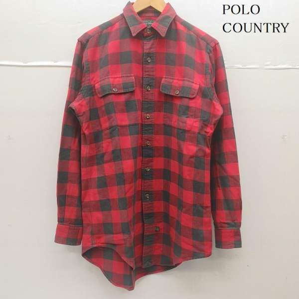 ラルフローレン 80s 90s POLO COUNTRY ポロカン バッファロー チェック 長袖 シャツ メンズ S ISItems【USED】【古着】【中古】50153593