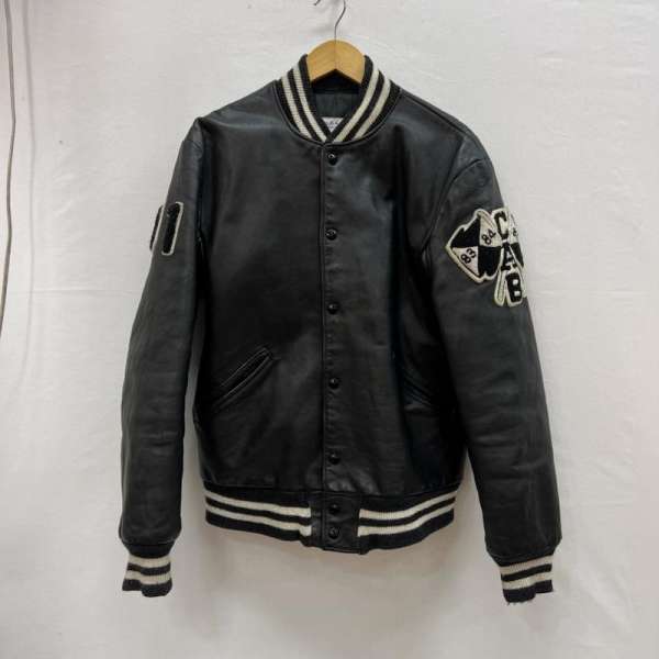 ヴィンテージ CATCHBALL キャッチボール 90s USA製 オールなめし革 スタジャン 40【USED】【古着】【中古】50153670