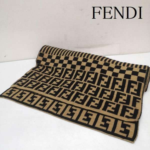 フェンディ FF柄 ズッカ ロゴ ストライプ ウール マフラー レディース - ISItems【USED】【古着】【中古】50153863 6,424円