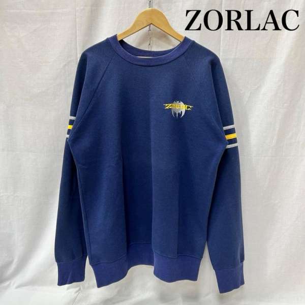 亜米利加フルギ 90s zorleic USA製 流汗 navy 伝達ルートひな型 刺しゅうロゴタイプ L メンズ L ISItems【USED】【古着】【中古】50154371