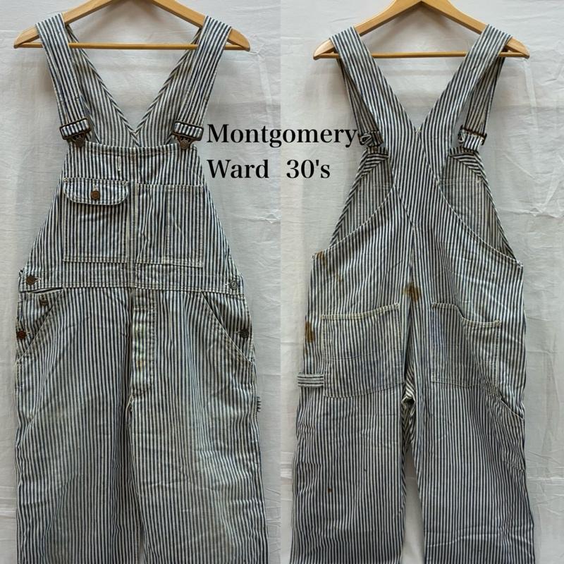 モンゴメリー 30s 40s ヒッコリー 縞模様 大層らしい櫂 ドーナッツ MW 名取り草 ヴィンテージ -【USED】【古着】【中古】50154516