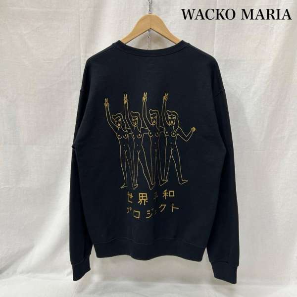 ワコマリア 22AW 世界平和プロジェクト スウェット black M メンズ M ISItems【USED】【古着】【中古】50154870