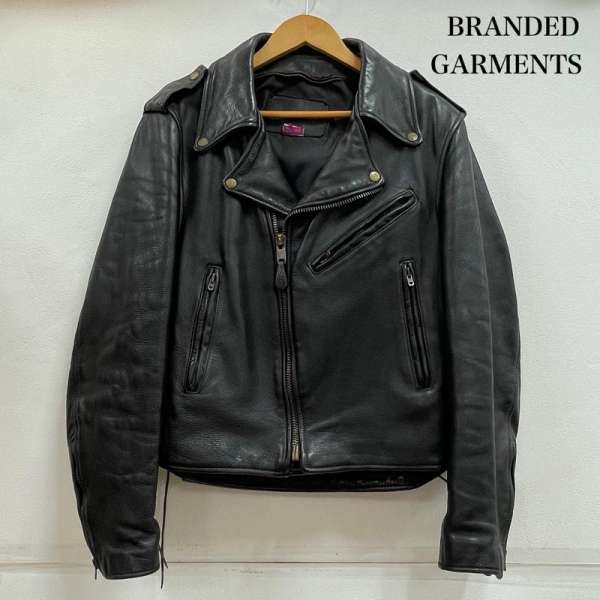 ブランデッドガーメンツ ダブル ライダース レザー ジャケット USA製 革ジャン ヴィンテージ メンズ 38 ISItems【USED】【古着】【中古】50154880