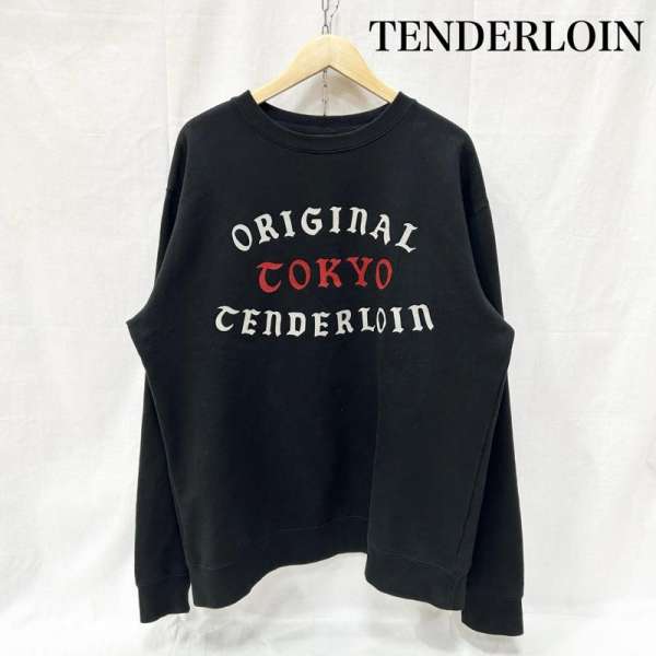 アンダーカット 直営店押さえる ORIGINAL TOKYO TENDERLOIN プリントスウェット black L L【USED】【古着】【中古】50155145