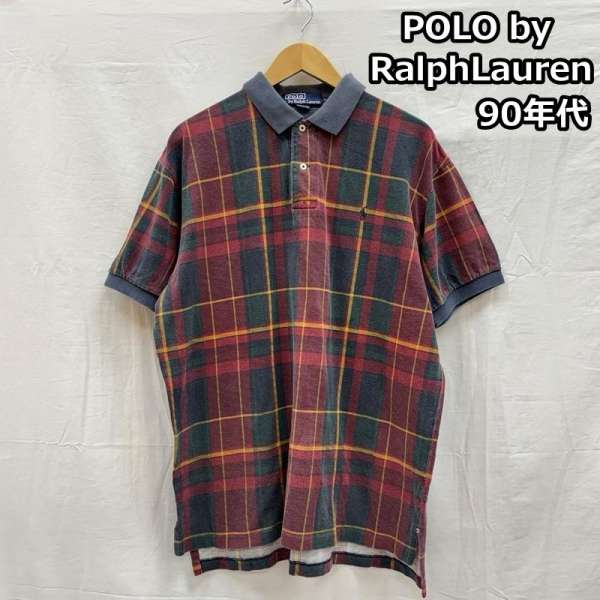 ポロバイラルフローレン 90年代 ビンテージ USA製 チェック 鹿の子 ポロシャツ 90s VINTAGE メンズ L ISItems【USED】【古着】【中古】50155220