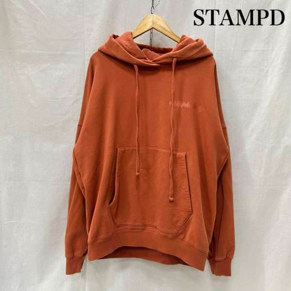 スタンプド BASE HOODIE 裏起毛 プルパーカー ジップ ワイドシルエット オレンジ メンズ M ISItems【USED】【古着】【中古】50155254
