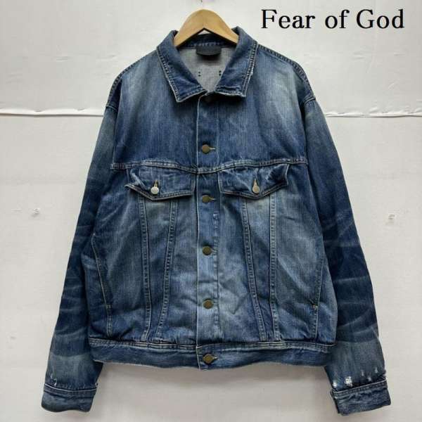 フィアーオブゴッド Seventh Collection ダメージ加工 デニム トラッカー ジャケット メンズ L ISItems【USED】【古着】【中古】50155281