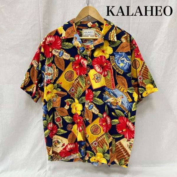 古着 KALAHEO カラヘオ アロハシャツ 開襟半袖プルオーバー LEI LADY ハイビスカス 総柄 ヴィンテージ メンズ M ISItems【USED】【古着】【中古】50155322 トップス-メンズファッション-カジュアルシャツ