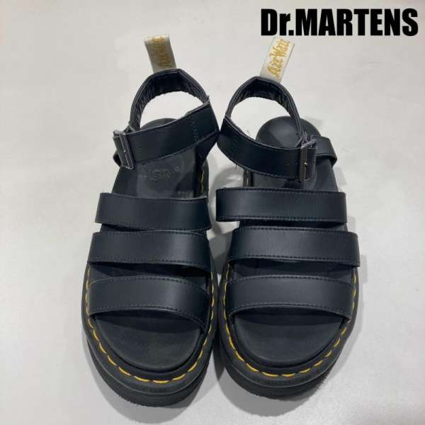ドクターマーチン WY004 SK12T Ricki 3 Strap SANDAL レザー 厚底 アンクルストラップ 黒 ブラック 24cm レディース UK：5 ISItems【USED】【古着】【中古】50155811