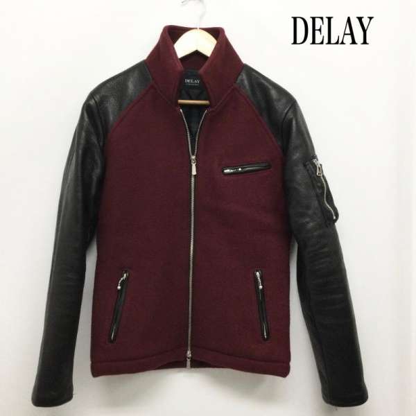 ディレイバイウィンアンドサンズ ディレイ バイ ウィンアンドサンズ DELAY by Win&Sons レザー ライダース スタジャン Halford Varsity DW12-JK-004 メンズ 2 ISItems【USED】【古着】【中古】50156113|クラシカ