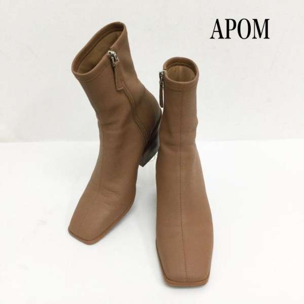 ＵＳＥＤ古着 APOM サイドジップショートブーツ ストレッチレザーサイドジップブーツ APOM186 レディース 24.0cm ISItems【USED】【古着】【中古】50156303