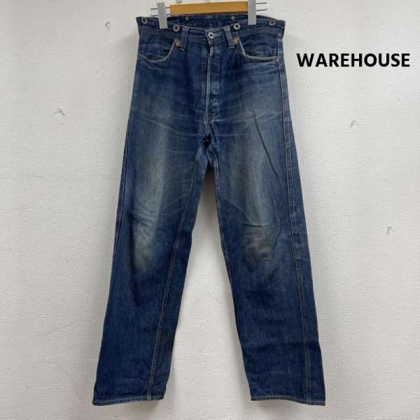 ウエアハウス Duck Digger シンチバック サスペンダー デニム パンツ DD11 メンズ 30インチ ISItems【USED】【古着】【中古】50156399