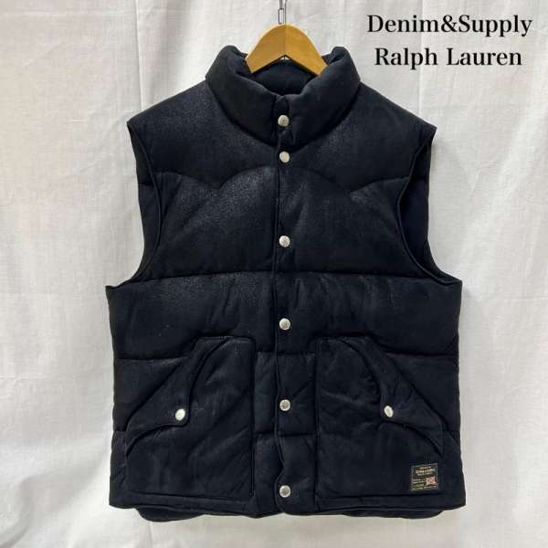 デニムアンドサプライラルフローレン ダウンベスト black L(180/100A) ウエスタンデザイン スナップボタン メンズ L ISItems【USED】【古着】【中古】50156424｜クラシカ