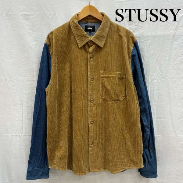 ステューシー 20AW Cord Denim Mix コーデュロイ デニム 切替 シャツ 1110126 メンズ L ISItems【USED】【古着】【中古】50156737