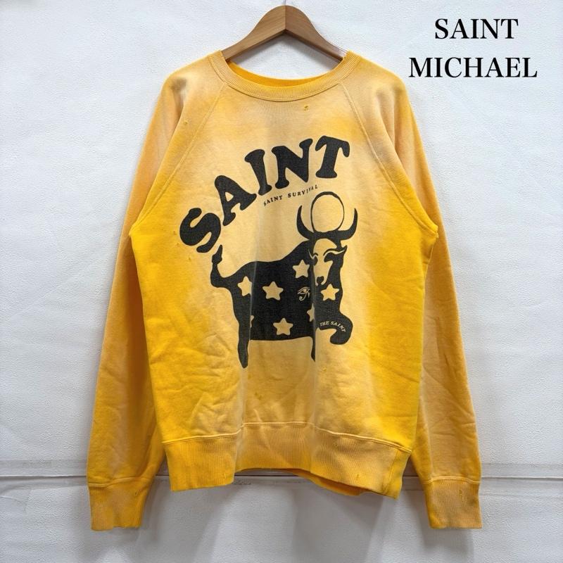 セントマイケル SAINT Mxxxxxx COW スウェット トレーナー プリント ダメージ ヴィンテージ加工 牛 カウ メンズ L ISItems【USED】【古着】【中古】50158694|クラシカ