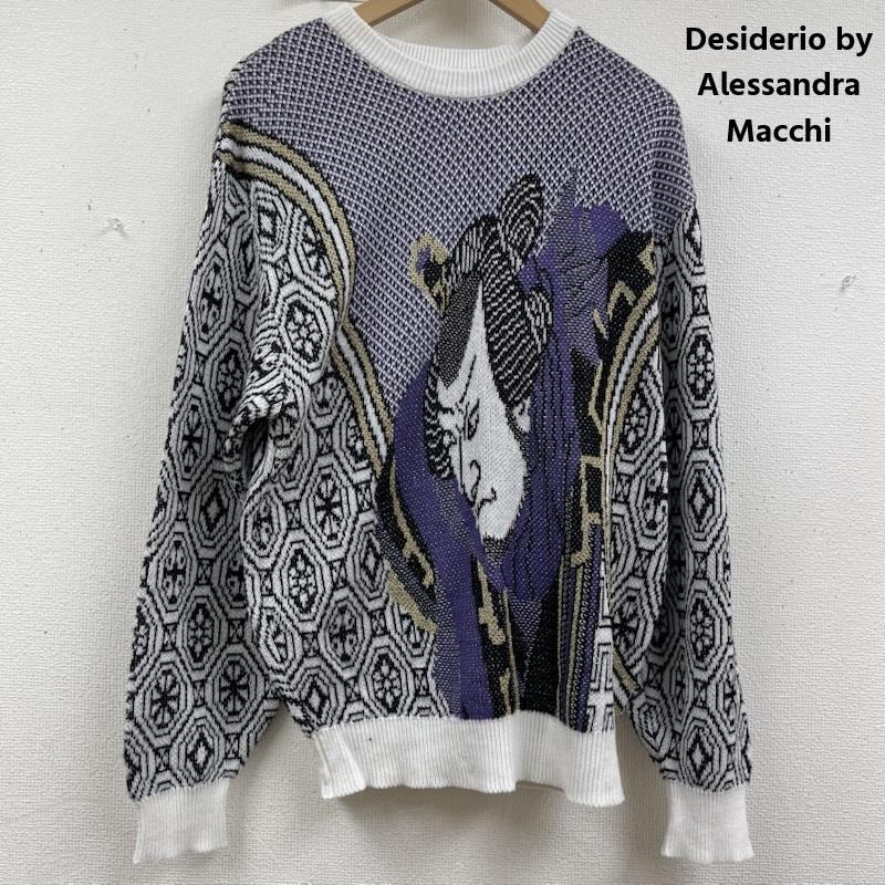 古着 Desiderio by Alessandra Macchi 日本製 歌舞伎 浮世絵 編み物 ティーシャツ L【USED】【古着】【中古】50158716