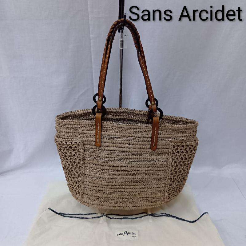 サンアルシデ ラフィア boris bag かご御徒面子 beige レディース - ISItems【USED】【古着】【中古】50159387