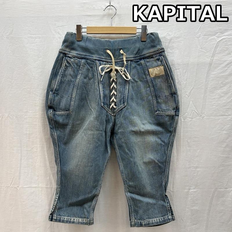 キャピタル サルエル デニム 乗馬 パンツ ユーズド加工 ひざ下丈 ゴムウエスト メンズ M ISItems【USED】【古着】【中古】50159829｜クラシカ