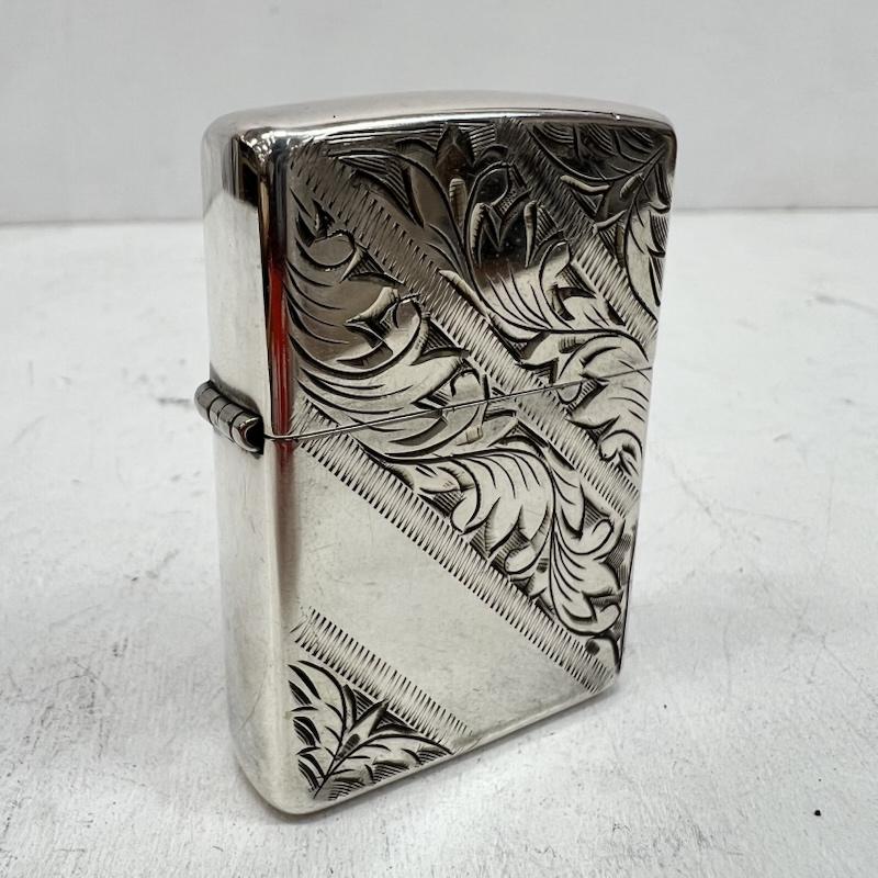 古着 zippo ジッポ スターリングしろがね色 アラベスク 唐草 ともし火 メンズ - ISItems【USED】【古着】【中古】50160089