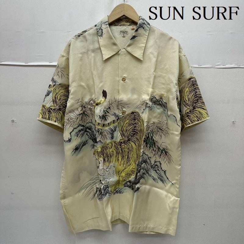 サンサーフ Special Edition SASA TORA 虎 総柄 地絹 アロハ プルオーバー SS30213 メンズ XL ISItems【USED】【古着】【中古】50160516