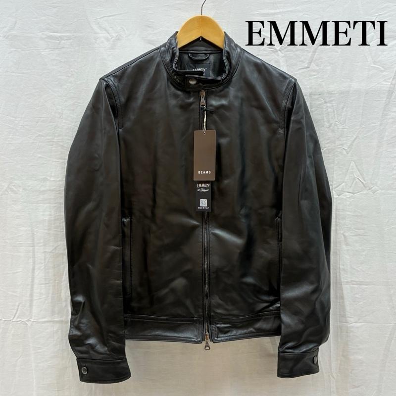 エンメティ JURI BEAMS 3 別注 0.7mm ナッパチェラータ ラムスキン レザー ジャケット シングル ライダース メンズ 46 ISItems【USED】【古着】【中古】50160592｜クラシカ
