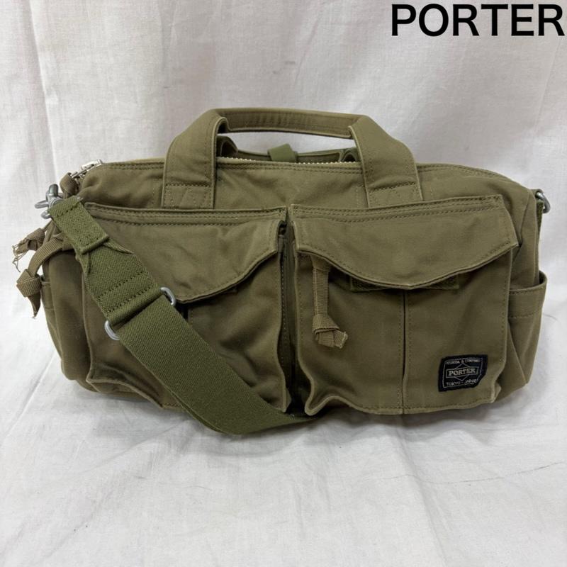 ボーイ 吉田鞄 PORTER LOVE\u0026amp;PEACE ミリタリー ボストンバッグ オリーブ緑であること メンズ - ISItems【USED】【古着】【中古】50160672