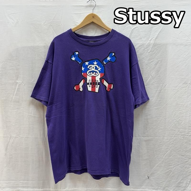 ステューシー 00年代 星条旗柄 スカル Sリンク クルーネック 半袖 Tシャツ 00s メンズ XL ISItems【USED】【古着】【中古】50161527｜クラシカ