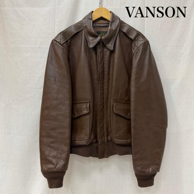 ヴァンソン A-2 レザーフライトジャケット TALONジップ NO.5186 CB4147 brown 42 USA製 メンズ 42 ISItems【USED】【古着】【中古】50163405｜クラシカ