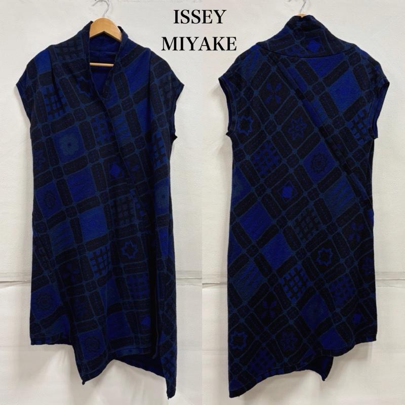 イッセイミヤケ HaaT 幾何学模様 和柄 ウール ノースリーブ アシンメトリー ワンピース HA63JH246 レディース 3 ISItems【USED】【古着】【中古】50163977｜クラシカ