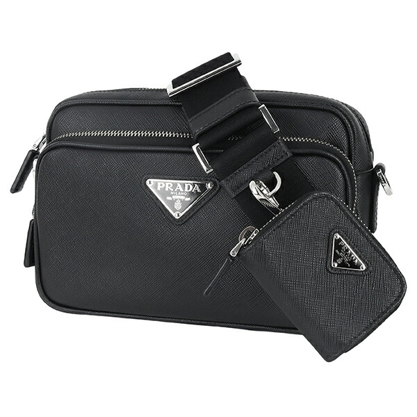 大人気✨　プラダ　ショルダーバッグ　メッセンジャー　三角ロゴ　サフィアーノレザー 美品〜良品】 PRADA プラダ ショルダーバッグ 三角ロゴ ナイロン
