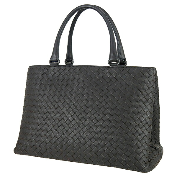 【10%OFF】 ボッテガ ヴェネタ トートバッグ イントレチャート カーフレザー グレー ビジネスバッグ BOTTEGA VENETA ハンドバッグ レディース メンズ 本革 編み込みレザー ブランド 中古|ACROSS~アクロス~