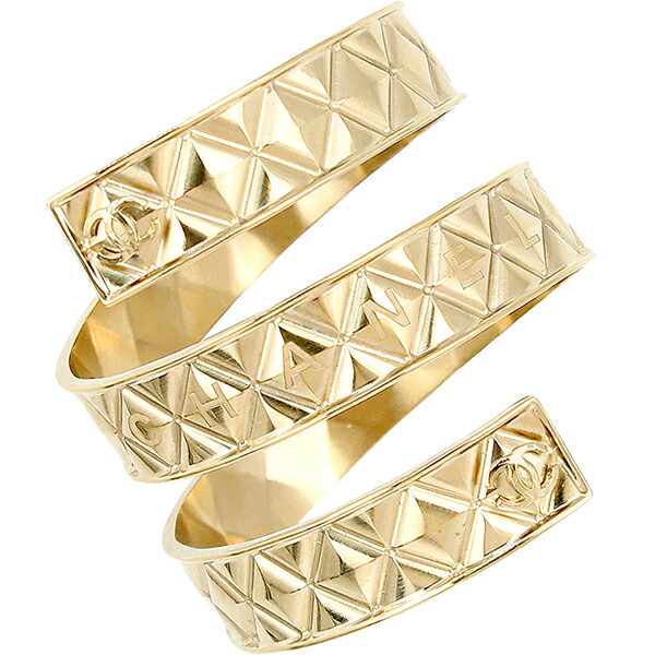 中古 ブレスレット シャネル シャネル Gp シャネル バングル ブランド マトラッセ ブレス メタル 螺旋 ブランド シャンパンゴールド Ccマーク ロゴ アクセサリー ジュエリー 小物 定番 人気 美品 シャネル バングル ココマーク ロゴ マトラッセ シャンパンゴールド Gp