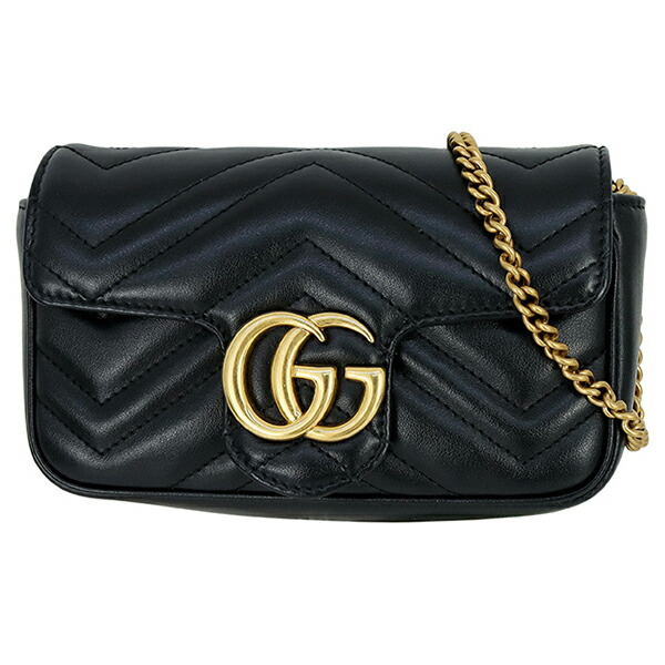 フミ　グッチ GGキャンバス レザー ブラック ショルダーバッグ ロゴ GUCCI グッチ ブラック 黒 GGキャンバス/レザー 33890 トート