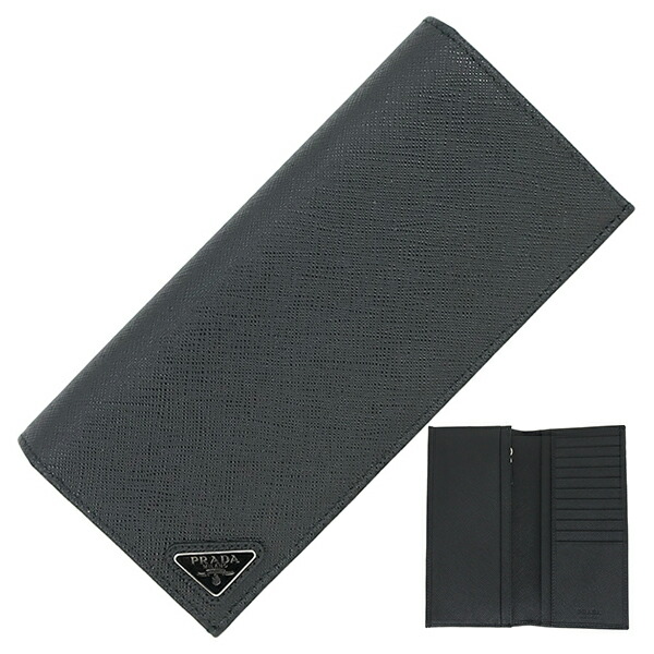 楽天市場】【新品】 プラダ 二つ折り財布 サフィアーノ タブ レザー