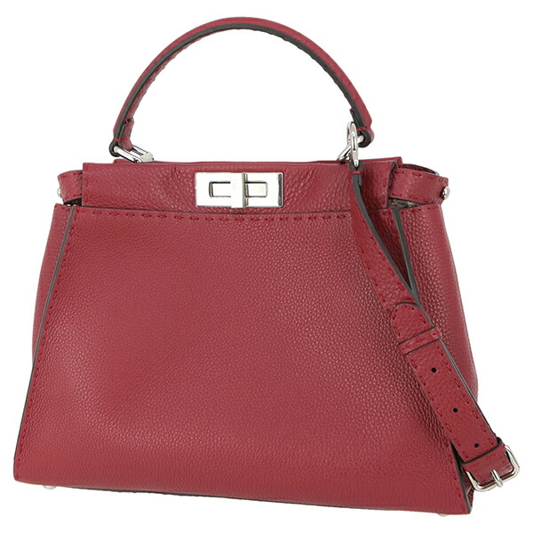 FENDI フェンディ ハンドバッグ ピーカブー セレリア レザー セレリア ピーカブー ソフト ミディアム カーフレザー グレー