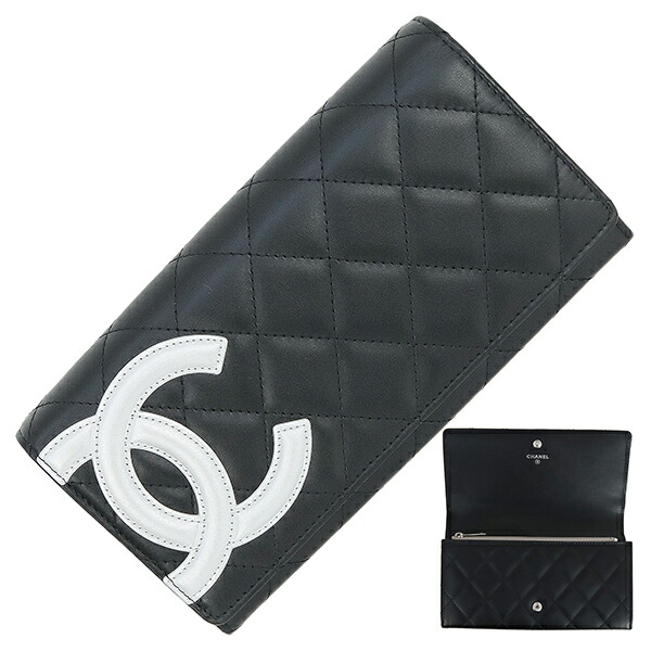 楽天市場】シャネル CHANELカンボンライン小銭に入れ付き二つ折長財布