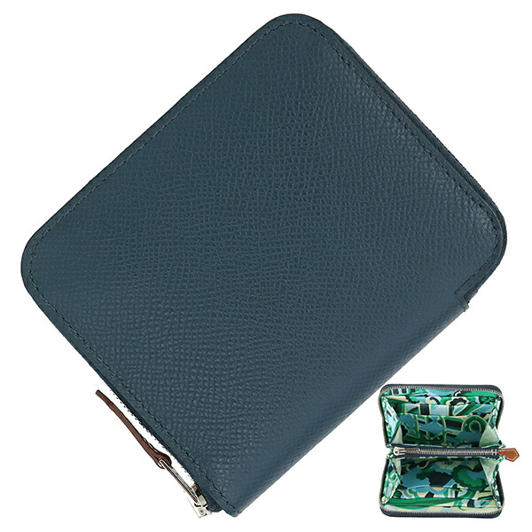 極美品　エルメス　コインケース　アザップ　コンパクト　シルクイン　レザー エルメス Hermes エルメス HERMES AZAP SILKIN COMPACT アザップ