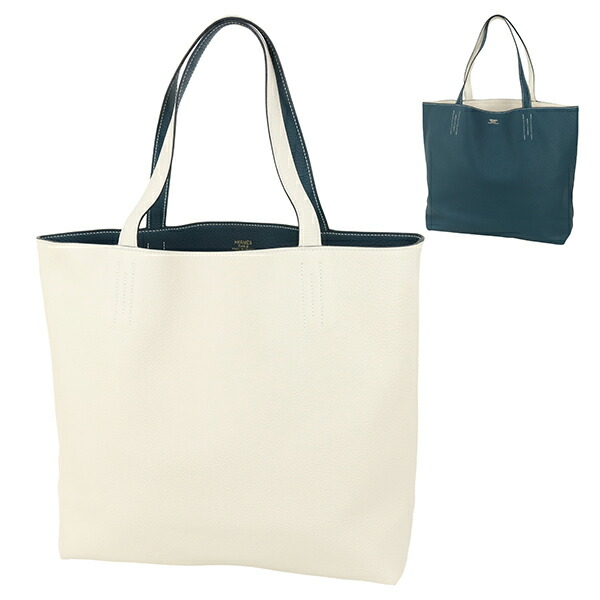 【美品】エルメス ドゥブルサンス45 トリヨン ヴェールグリス/バンブー M42 美品】エルメス ドゥブルサンス45 トリヨン ヴェールグリス
