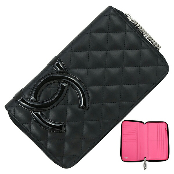 【極美品】CHANEL シャネル カンボンライン ブラック×ピンク 長財布 h-f441.jpg