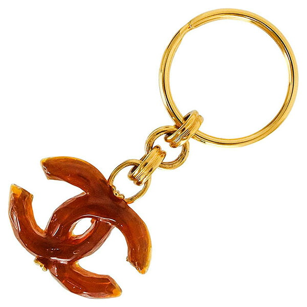 【10%OFF】 シャネル キーホルダー ココマーク べっこう風 レジン GP メタル ブラウン ゴールド金具 CHANEL シャネル キーリング レディース メンズ CCマーク ロゴ べっ甲風 鼈甲風 バッグチャーム アクセサリー ブランド 中古