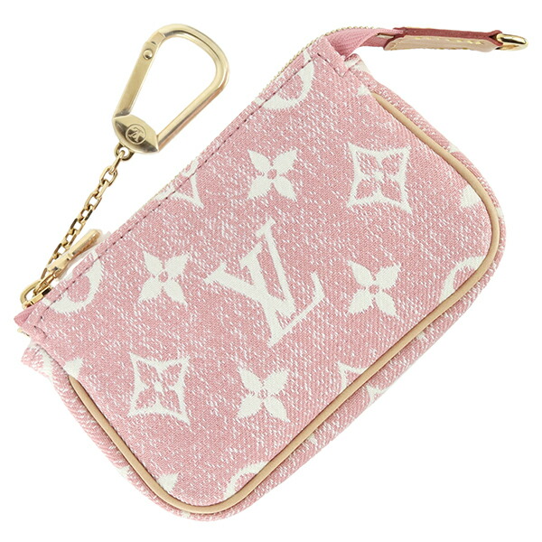 【5%OFF】 ルイヴィトン アクセサリーポーチ マイクロ ポシェット アクセソワール モノグラム ジャガード デニム ピンク LOUIS VUITTON ミニポシェット コインケース 小銭入れ キーリング キーホルダー キーケース バッグチャーム｜ACROSS～アクロス～ 70,400円