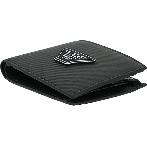 新品 進学祝い Pvc メンズ財布 小銭入れ有 フェイクレザー エンポリオアルマーニ ギフト 財布 メンズ 二つ折り財布 プレゼント P10倍 メンズ エンポリオ アルマーニ 財布 メンズ 二つ折り財布 小銭入れあり フェイクレザー 合皮 ブラック 黒 メンズ Emporio Armani